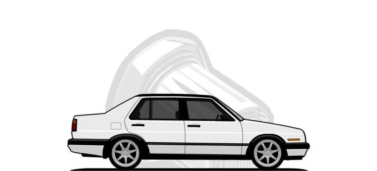 Volkswagen Jetta original content side profile illustration