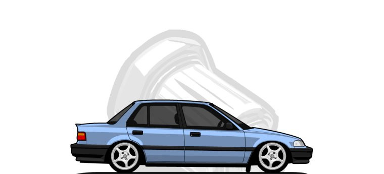 Honda  Civic original content side profile illustration