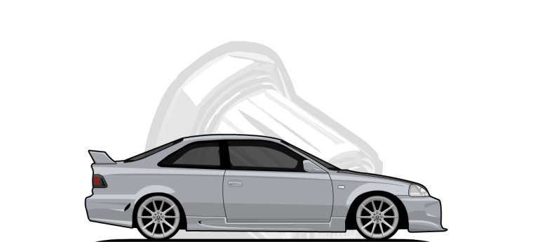 Honda  Civic original content side profile illustration