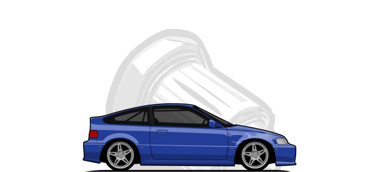 Honda CRX original content side profile illustration