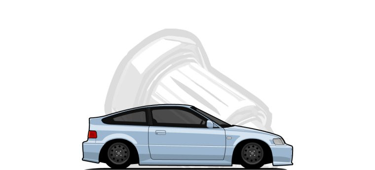 Honda  CRX original content side profile illustration