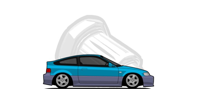 Honda CRX original content side profile illustration