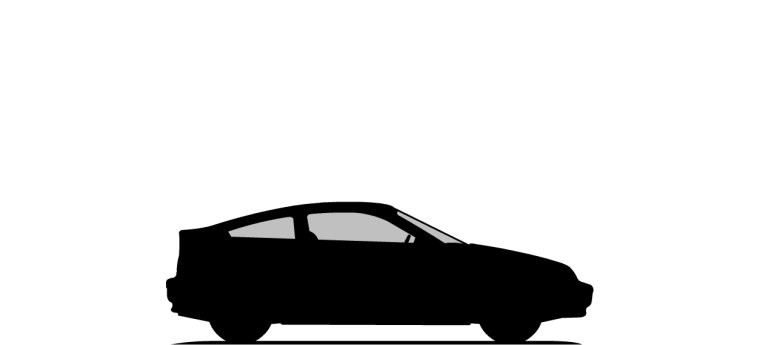 CRX side profile black silhouette illustration