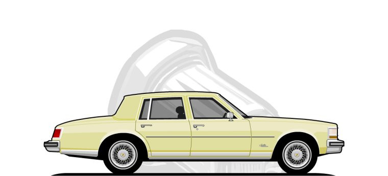Cadillac Seville original content side profile illustration
