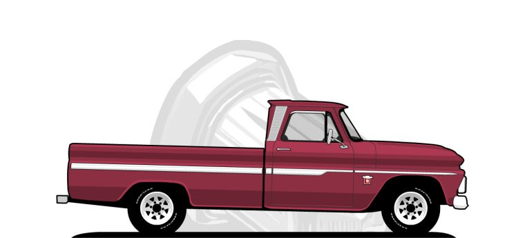 Chevrolet  Truck original content side profile illustration