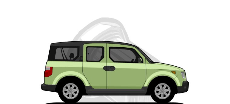 Honda  Element original content side profile illustration