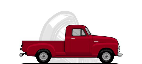 Chevrolet  Truck original content side profile illustration