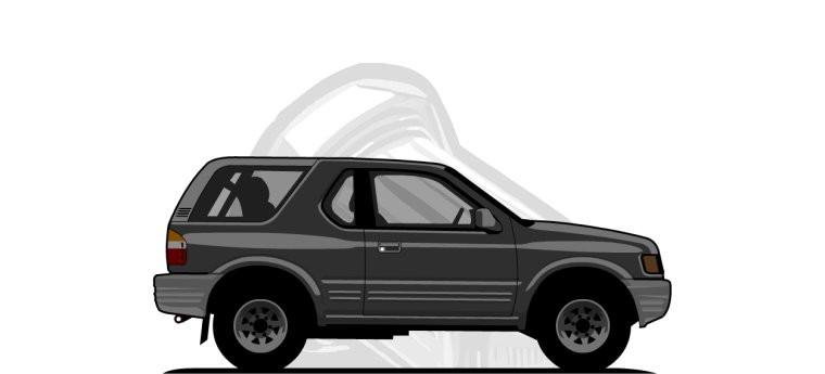 Isuzu Amigo original content side profile illustration