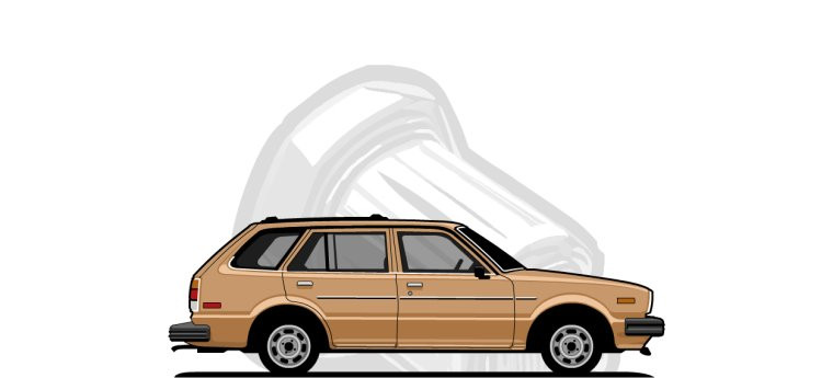 Honda  Civic original content side profile illustration