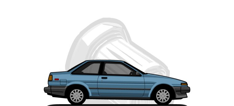 Toyota  Corolla original content side profile illustration