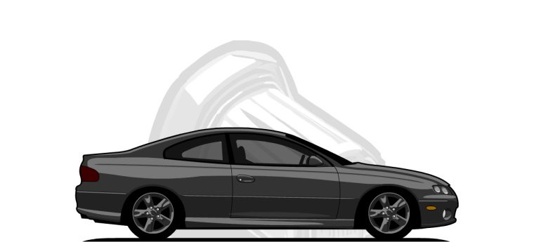 Pontiac  GTO original content side profile illustration