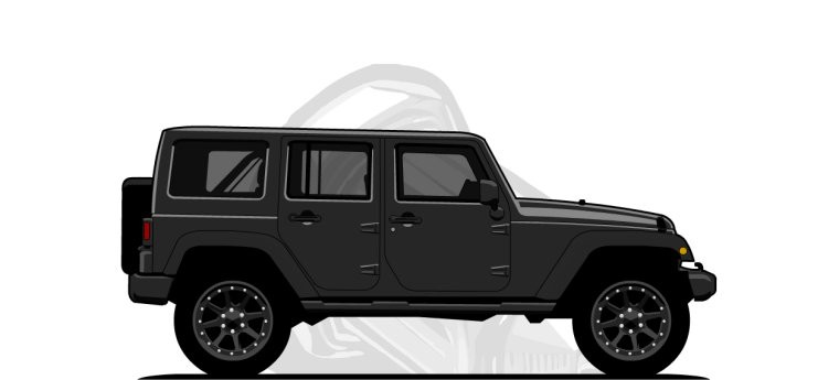 Jeep  Wrangler original content side profile illustration