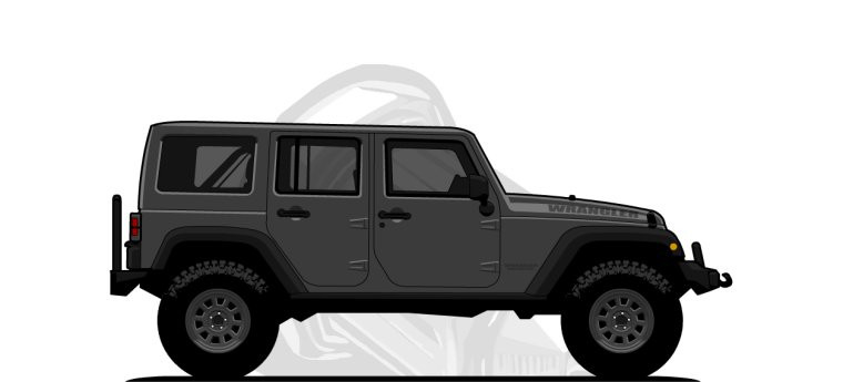 Jeep  Wrangler original content side profile illustration