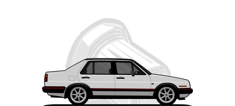 Volkswagen Jetta original content side profile illustration