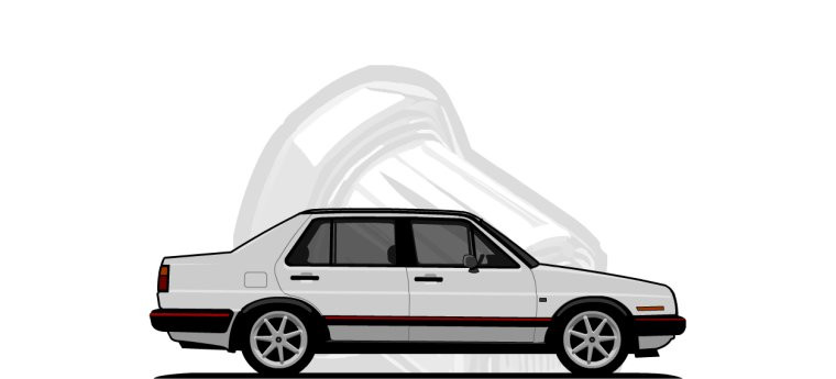 Volkswagen  Jetta original content side profile illustration