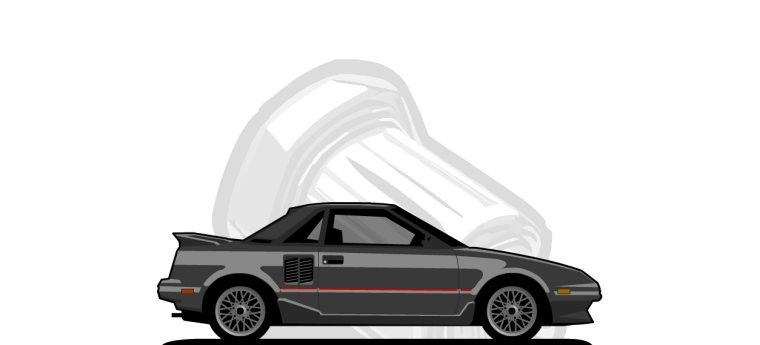 Toyota  MR2 original content side profile illustration