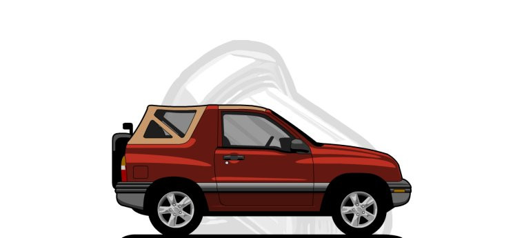 Chevrolet Tracker original content side profile illustration