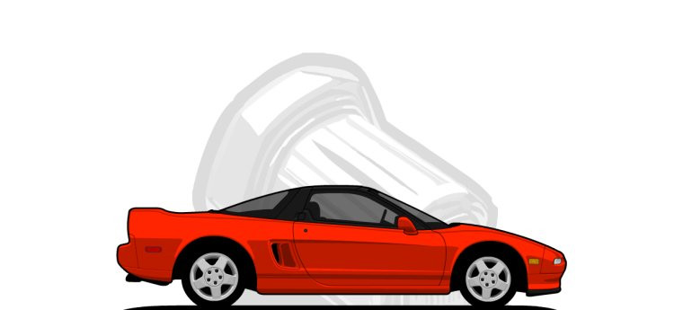 Acura NSX original content side profile illustration