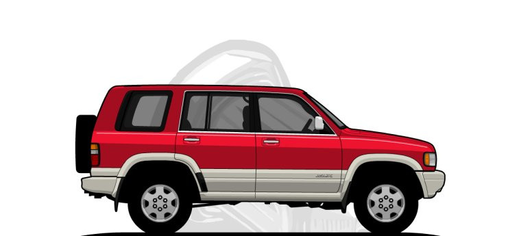 Acura SLX original content side profile illustration