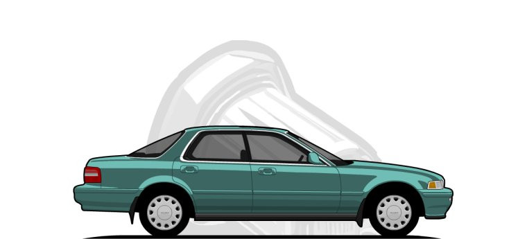 Acura Vigor original content side profile illustration