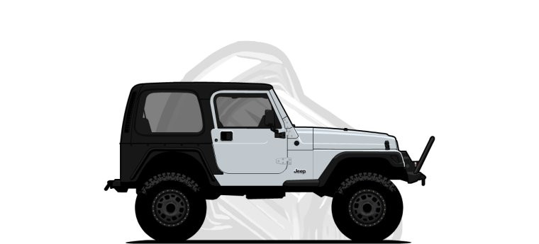 Jeep  Wrangler original content side profile illustration