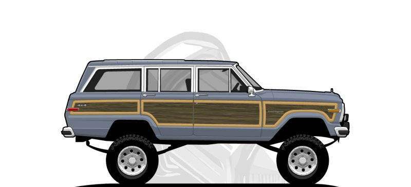Jeep Grand Wagoneer original content side profile illustration