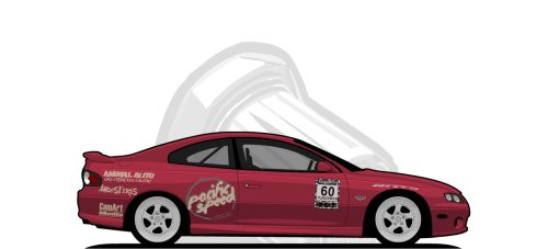 Pontiac  GTO original content side profile illustration