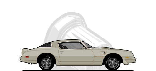 Pontiac Firebird original content side profile illustration