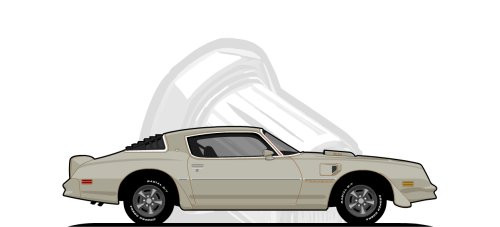 Pontiac  Firebird original content side profile illustration