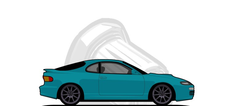 Toyota  Celica original content side profile illustration