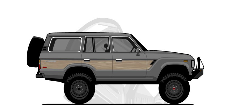 Toyota  Land Cruiser original content side profile illustration