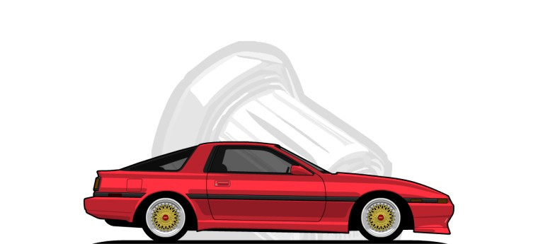 Toyota  Supra original content side profile illustration