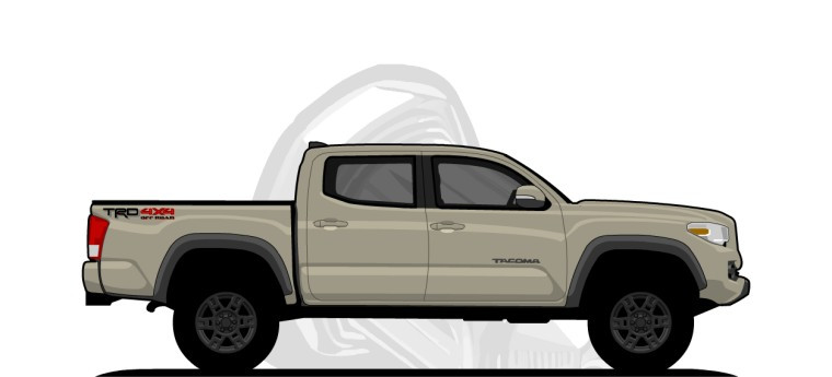 Toyota  Tacoma original content side profile illustration