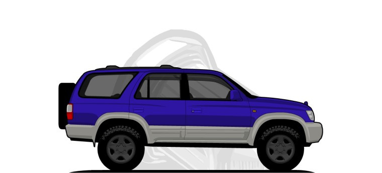 Toyota  4Runner original content side profile illustration