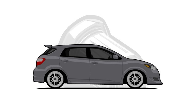 Toyota  Matrix original content side profile illustration