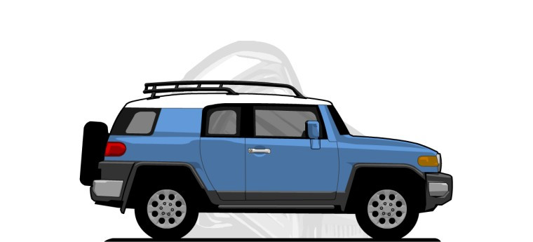 Toyota  FJ Cruiser original content side profile illustration