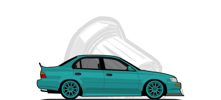 Toyota  Corolla original content side profile illustration