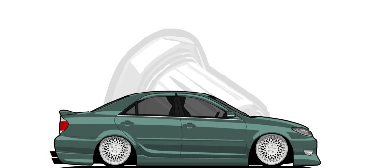 Toyota  Camry original content side profile illustration