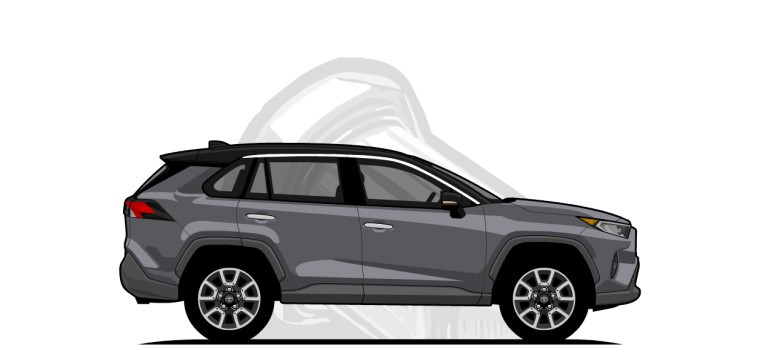 Toyota  RAV4 original content side profile illustration