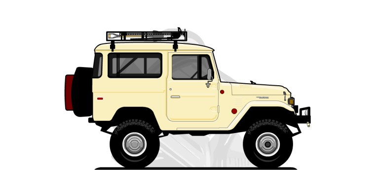 Toyota  Land Cruiser original content side profile illustration