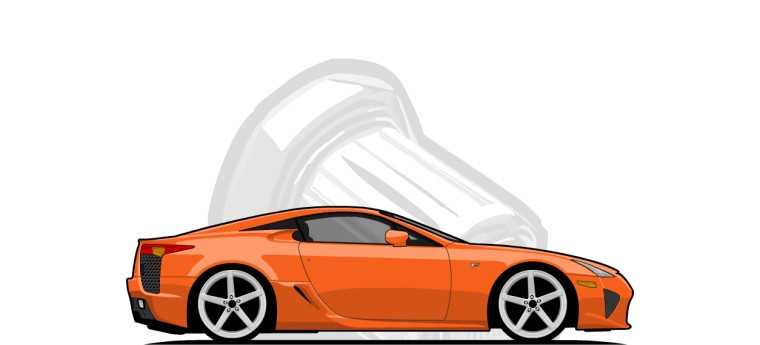 Lexus  LFA original content side profile illustration