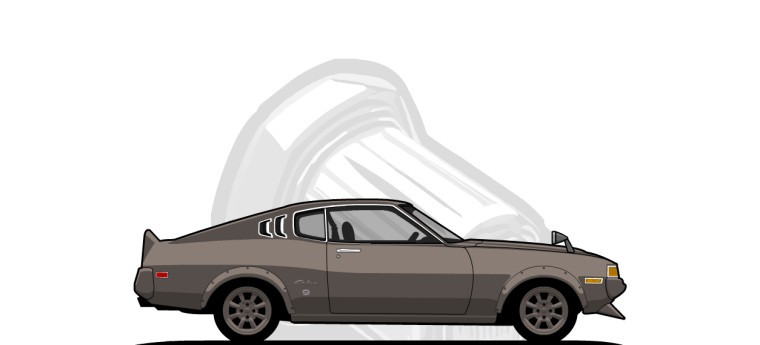 Toyota  Celica original content side profile illustration