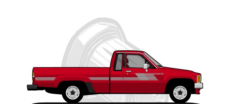 Toyota  Truck original content side profile illustration