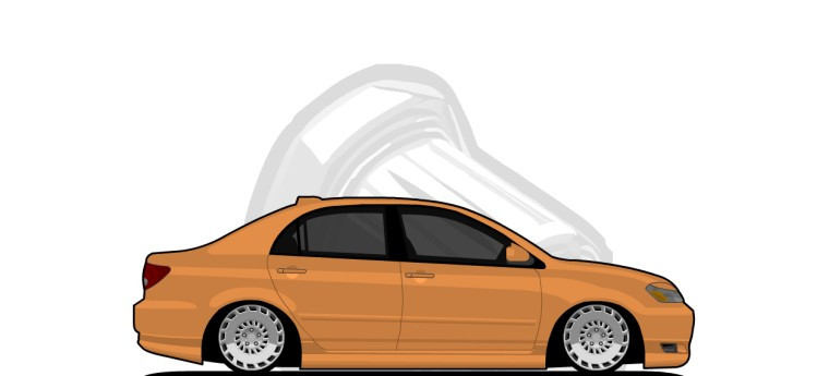 Toyota  Corolla original content side profile illustration