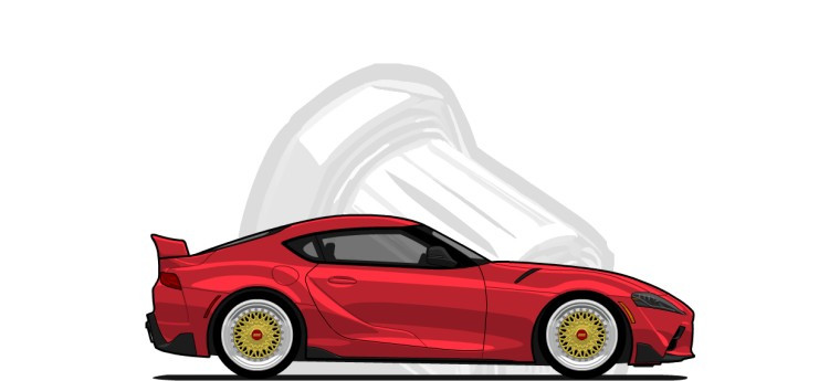 Toyota  Supra original content side profile illustration