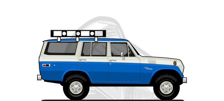 Toyota  Land Cruiser original content side profile illustration