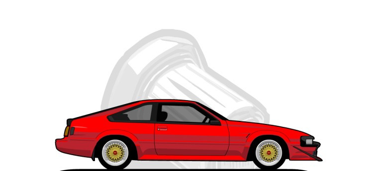 Toyota  Supra original content side profile illustration