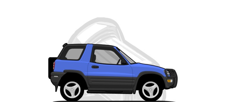 Toyota  RAV4 original content side profile illustration