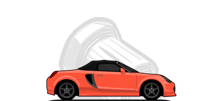 Toyota  MR2 original content side profile illustration