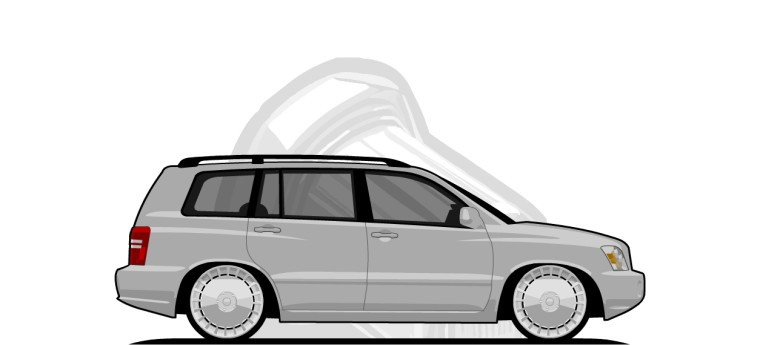 Toyota  Highlander original content side profile illustration